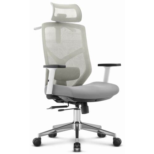 Fotel biurowy HELL'S CHAIR HC-1052 Plus Szaro-biały