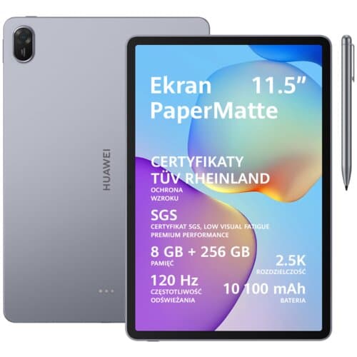 Tablet HUAWEI MatePad 11.5" 2025 PaperMatte Edition 8/256GB Wi-Fi Szary + Rysik M-Pen Lite