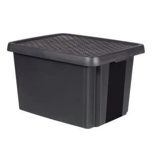 Curver Pojemnik z pokrywką Essentials czarny 26 l