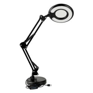 DPM Lampka biurkowa LED z lupą 8W 2700-6000K 450lm czarna
